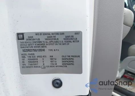 2008 Saturn Outlook Xr from USA, damaged, VIN 5GZER23758J128240